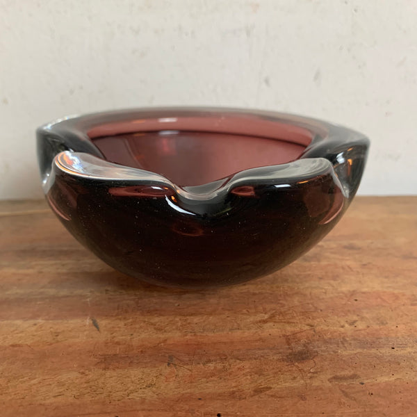 Vintage Murano Aschenbecher in weinrot