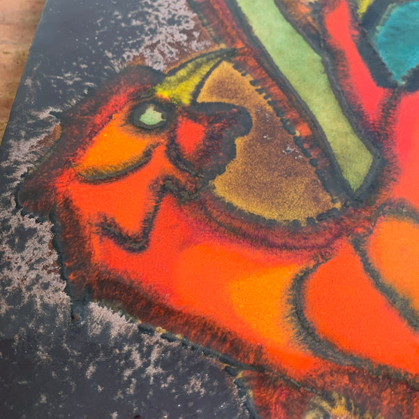 Fat Lava Künstler Wandkeramik Rooster von Ruscha 774