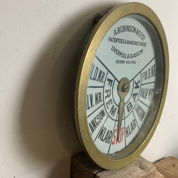Vintage maritime Deko Maschinentelegraph A. Robinson & Co.