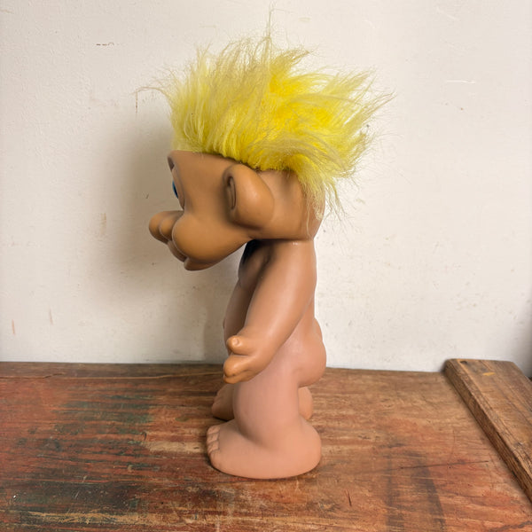 Vintage XL Troll Puppe gelbes Haar