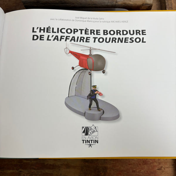 Modell Figur und Buch Tim und Struppi Der roten Hubschrauber der bordurischen Agenten mit Kapitän Haddock aus Der Fall Tournesol