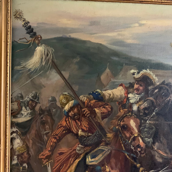 Ölgemälde Ersatzschlacht in Wien von Leszek Piasecki