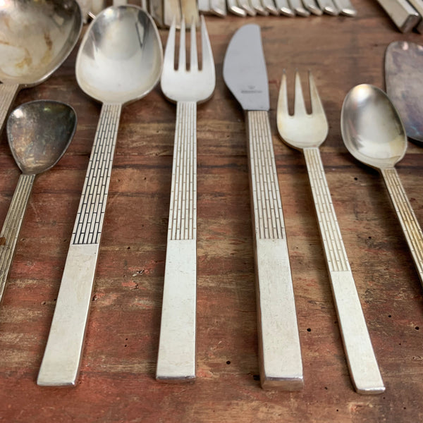 Vintage Tafelbesteck Carée von Wilkens für 12 Personen