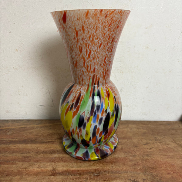 Vintage regenbogenfarbene Murano Vase