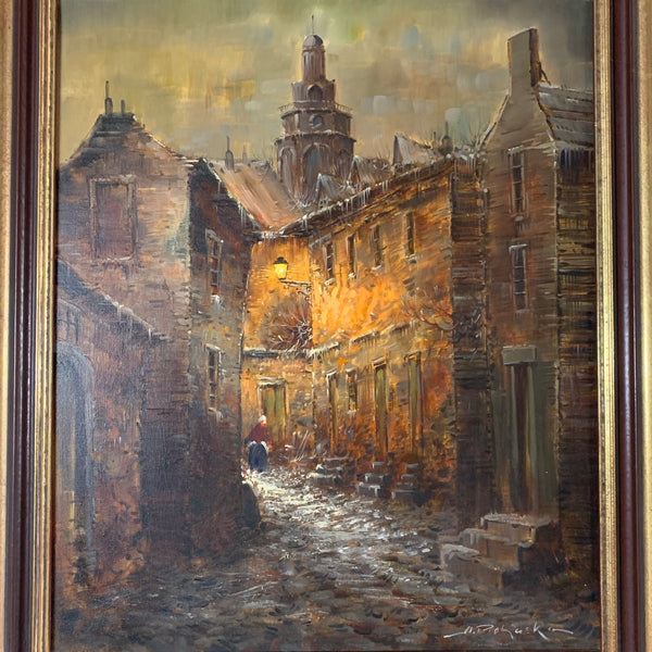 Ölgemälde Kleinstadtgasse von Martin Prohaska