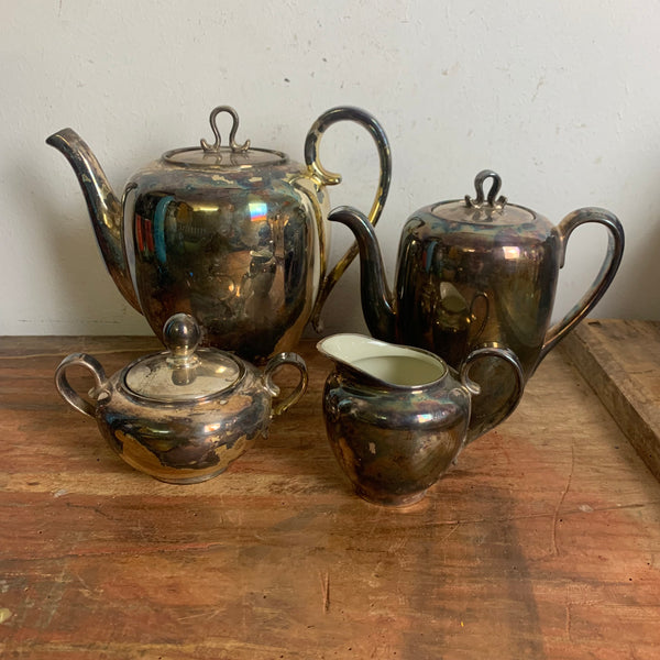 Set Feinsilber Kaffee Tee Milch Zucker Porzellan