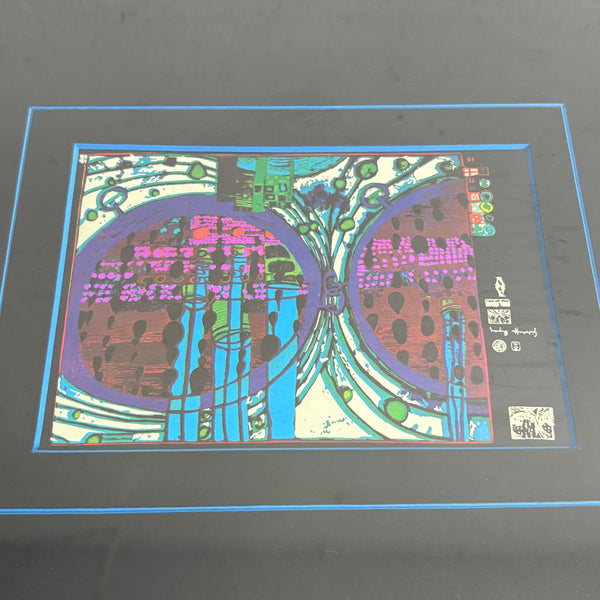 Vintage Kunst Grafik Regen auf Regentag von Friedensreich Hundertwasser