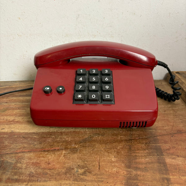 Vintage Tasten Telefon in rot FeAp 0162