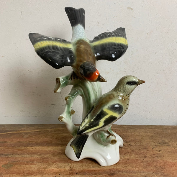 Vintage Vogelpaar Stieglitz von Gerold Porzellan