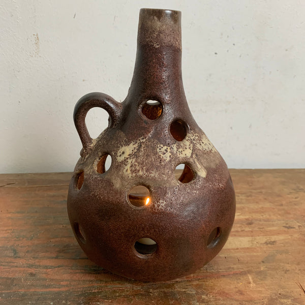Vintage Fat Lava Keramik Kerzenständer Windlicht