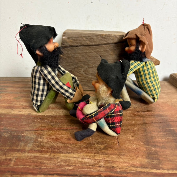 3 vintage Hillbilly Figuren von Jestia Japan