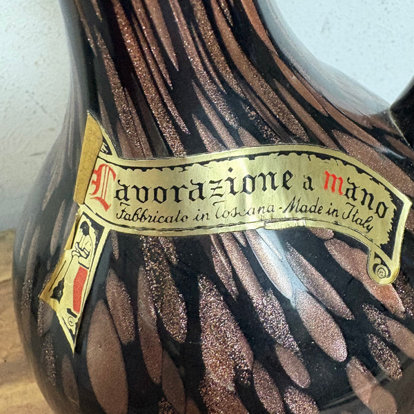 Vintage Mid Century Avventurana Vase aus Muranoglas von Carlo Nason
