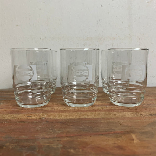 6 Vintage Pepsi Cola Gläser