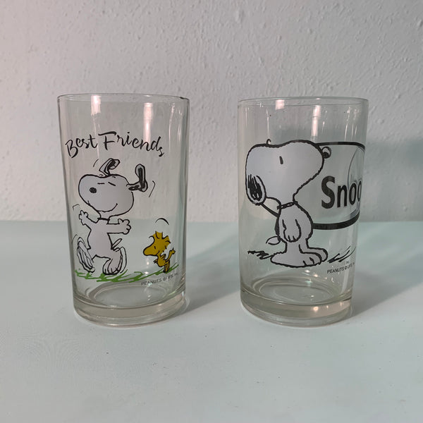 2 vintage Snoopy Gläser