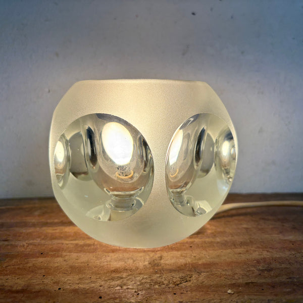 Vintage Ice Cube satiniert Bubble Glas Lampe von Peill und Putzler