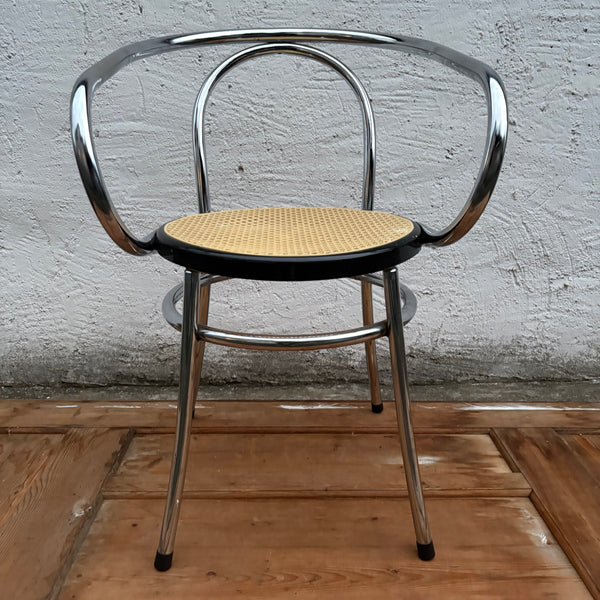 Vintage Bistrostuhl Stahlrohr Chrom im Stil von Thonet Nr. 209