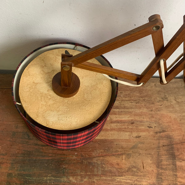 Vintage Teakholz Scherenlampe