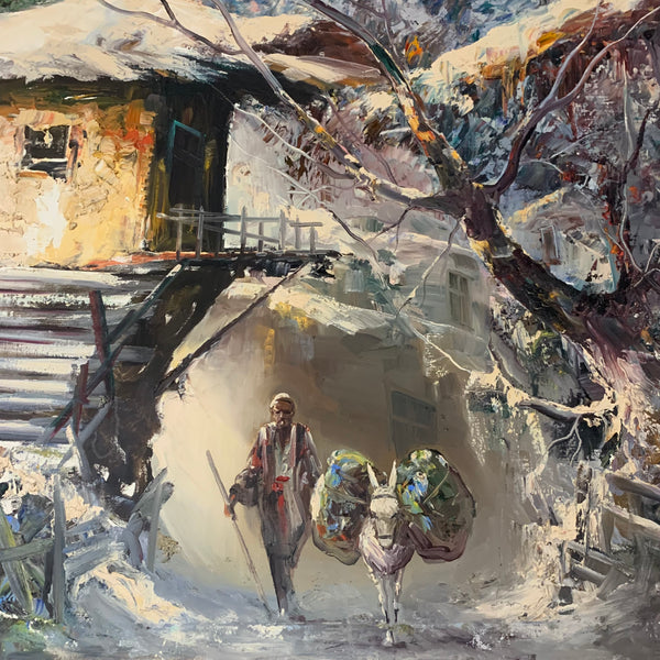 Ölgemälde Winter in Persien von Anoush Rahnarvardkar