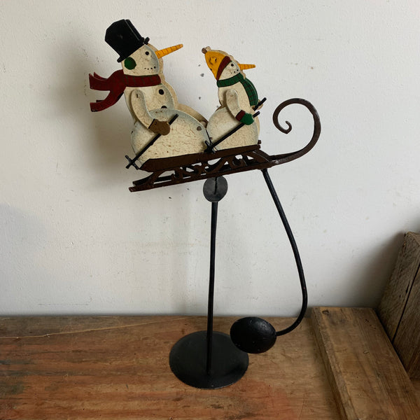 Nostalgische Pendelfigur Schneemann