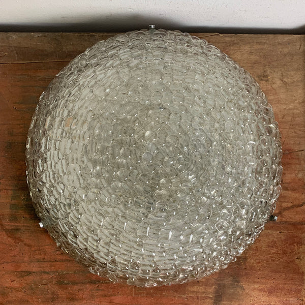 Vintage große Deckenlampe aus Ice Glas von Hustadt Leuchten