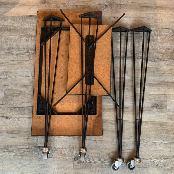 Vintage Mid Century Beistelltisch auf Rollen
