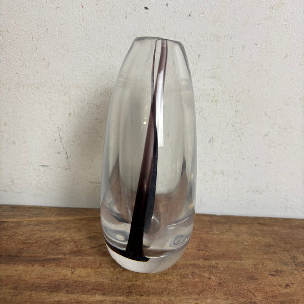 Vintage Design Glas Konturvase von Vicke Lindstrand für Kosta Boda