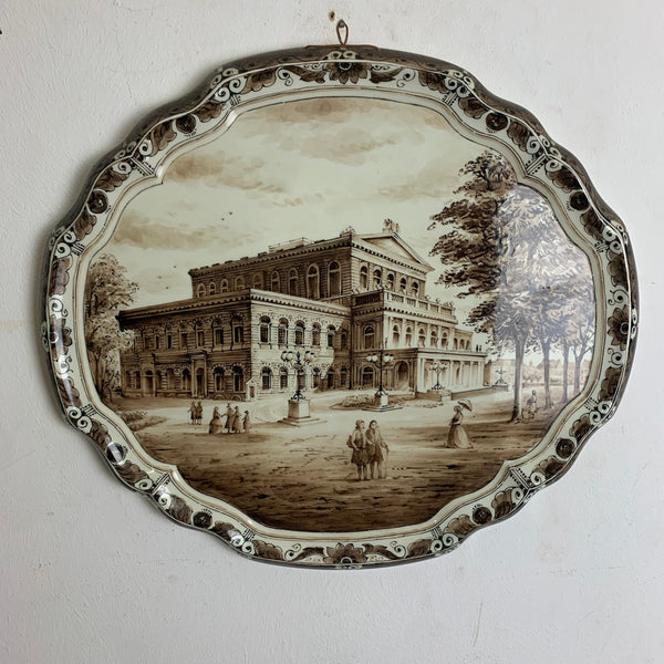 Wandplatte Wandteller Opernhaus Hannover von Jan Dessens für Delft