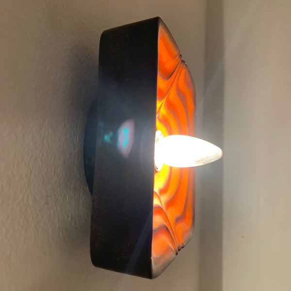 Vintage Pop Art Keramik Wand Lampe orange