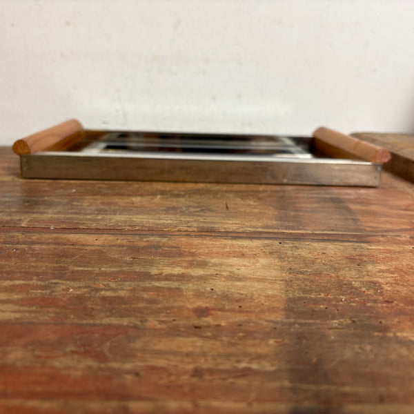 Vintage Mid Century Tablett von Holzsieb Wasungen