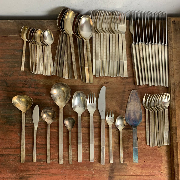 Vintage Tafelbesteck Carée von Wilkens für 12 Personen