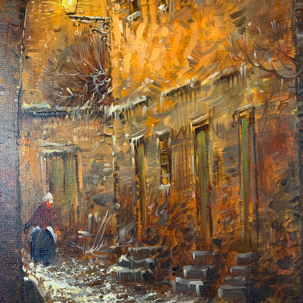 Ölgemälde Kleinstadtgasse von Martin Prohaska