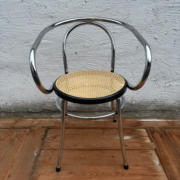 Vintage Bistrostuhl Stahlrohr Chrom im Stil von Thonet Nr. 209