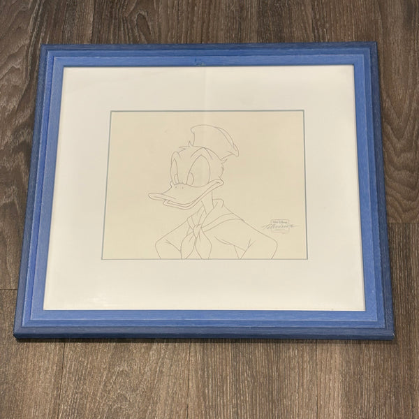 Vintage original Donald Duck Animation-Cel und Bleistiftskizze