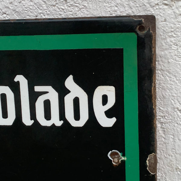 Großes Emaille Schild Kakao Schokolade Berger