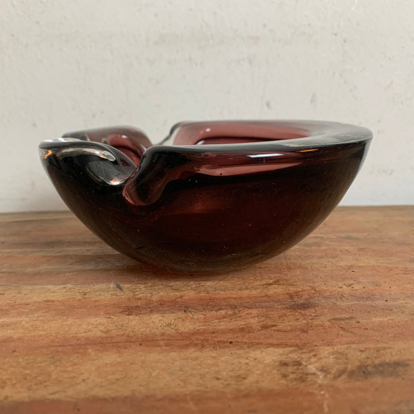 Vintage Murano Aschenbecher in weinrot