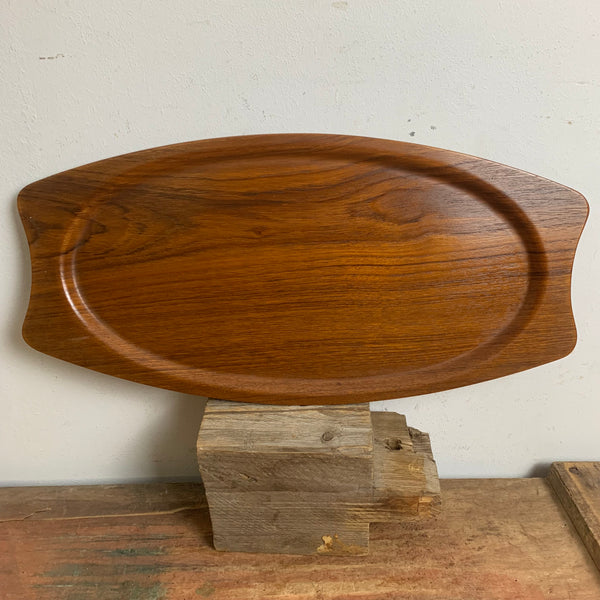Vintage Mid Century Teakholz Tablett von Silva Denmark