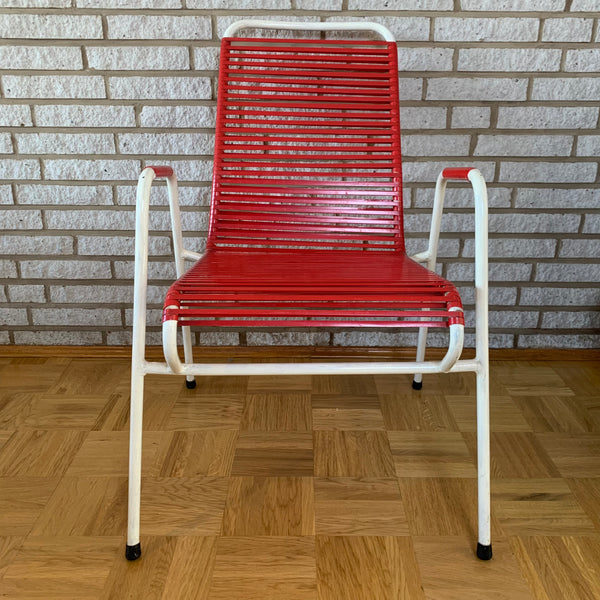 Vintage Spaghetti Stuhl von Huldreich Altorfer für Embru-Werke AG in rot