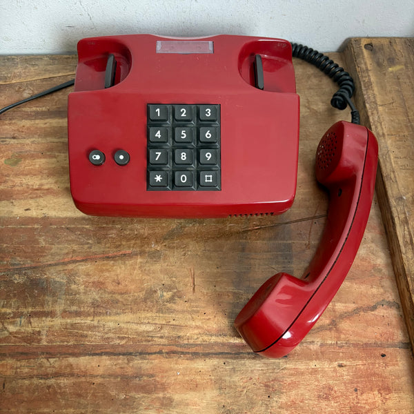 Vintage Tasten Telefon in rot FeAp 0162