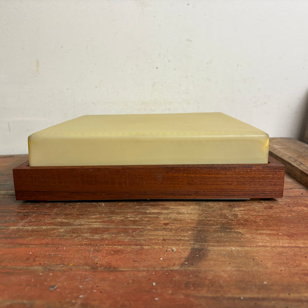 Vintage quadratische Deckenlampe mit Teakholz
