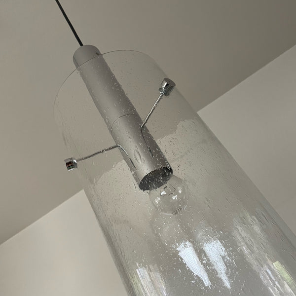 Vintage Design Deckenlampe 2 Glaszylinder von Glashütte Limburg