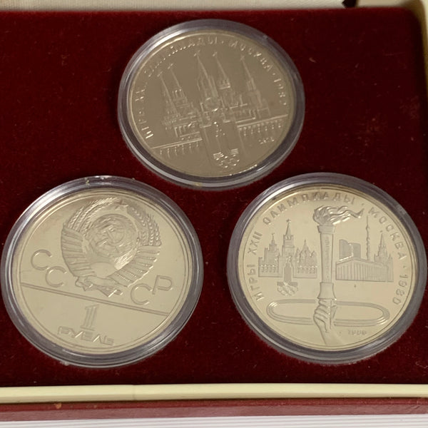 6 Silbermünzen Olympische Spiele 1980 UdSSR Moskau 1 Rubel