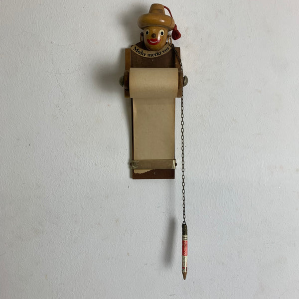 Vintage Notizzettel Halter Papierrollenhalter mit Stift und Wackelkopf
