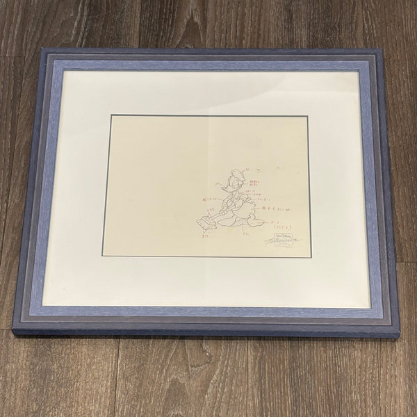 Vintage original Donald Duck Animation-Cel und Bleistiftskizze