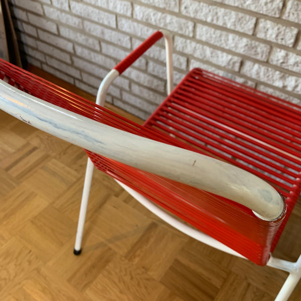 Vintage Spaghetti Stuhl von Huldreich Altorfer für Embru-Werke AG in rot