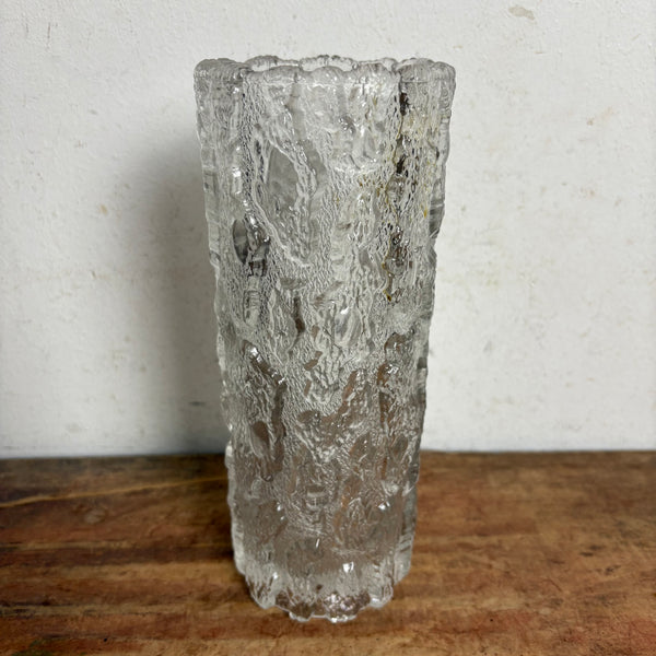 Vintage Ice Glas Vase von Georgshütte