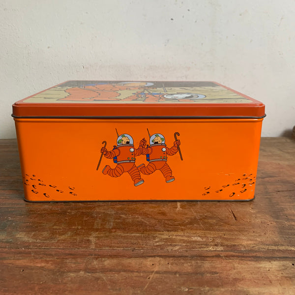 Vintage Blechdose Tim und Struppi Reiseziel Mond X-FLR 6