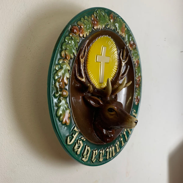 Vintage Keramik Wandteller Jägermeister