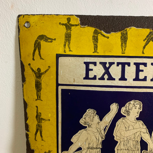 Antikes Emaille Schild Exterikultur