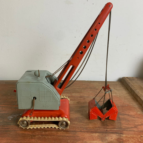 Vintage Weißblech Bagger von MFZ US Zone