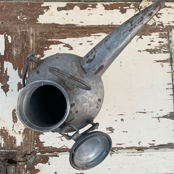 Vintage verzinkte SHELL Benzinkanne für 2-Takter Mischung Mischkanne